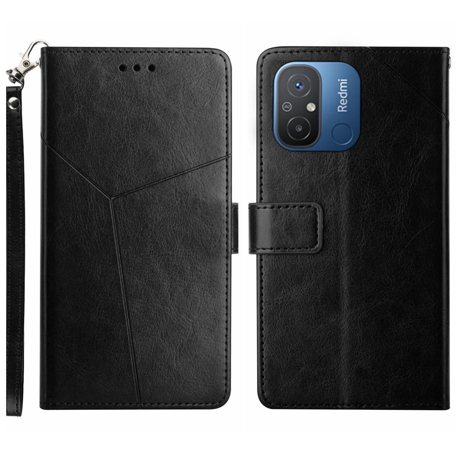 HT01 For Xiaomi Redmi 11A 4G 12C 4G PU Leather Flip Phone Case Wallet Cover Anti-dust Imprinted Y-shaped Line Phone Stand Shell with Strap HT01 For Xiaomi Redmi 11A 4G 12C 4G PU Leather Flip Phone Case Wallet Cover Anti-dust Imprinted Y-shaped Line Phone Stand Shell with Strap